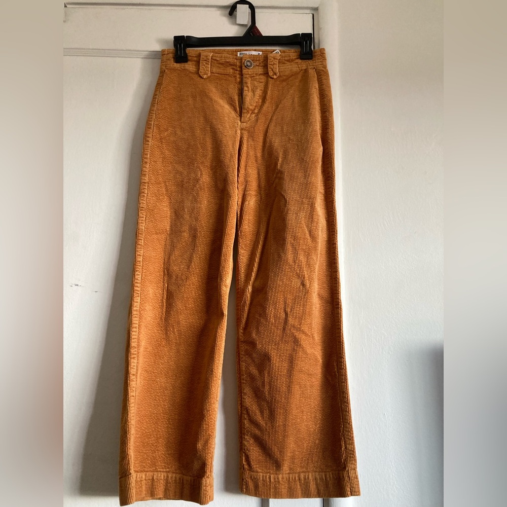 PAIGE Orange Flare Wide Leg Jeans